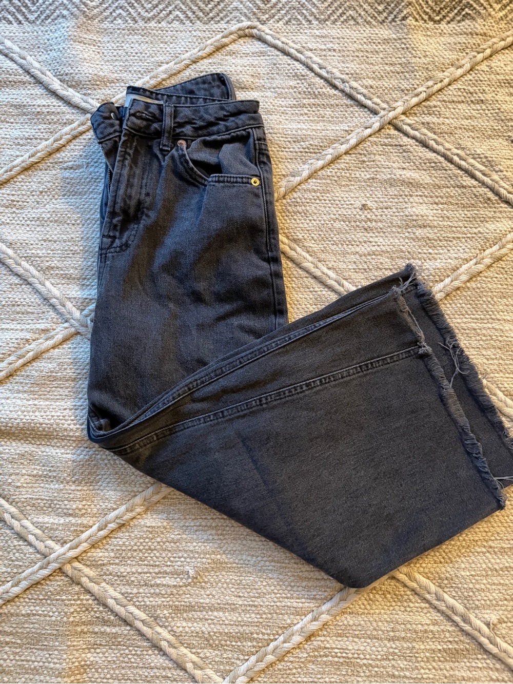 Topshop Black Cropped Straight-Leg Jeans